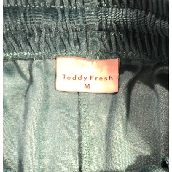 Teddy Fresh Green Checked Out Velour Drawstring Shorts Men's Medium - Picture 10 of 10